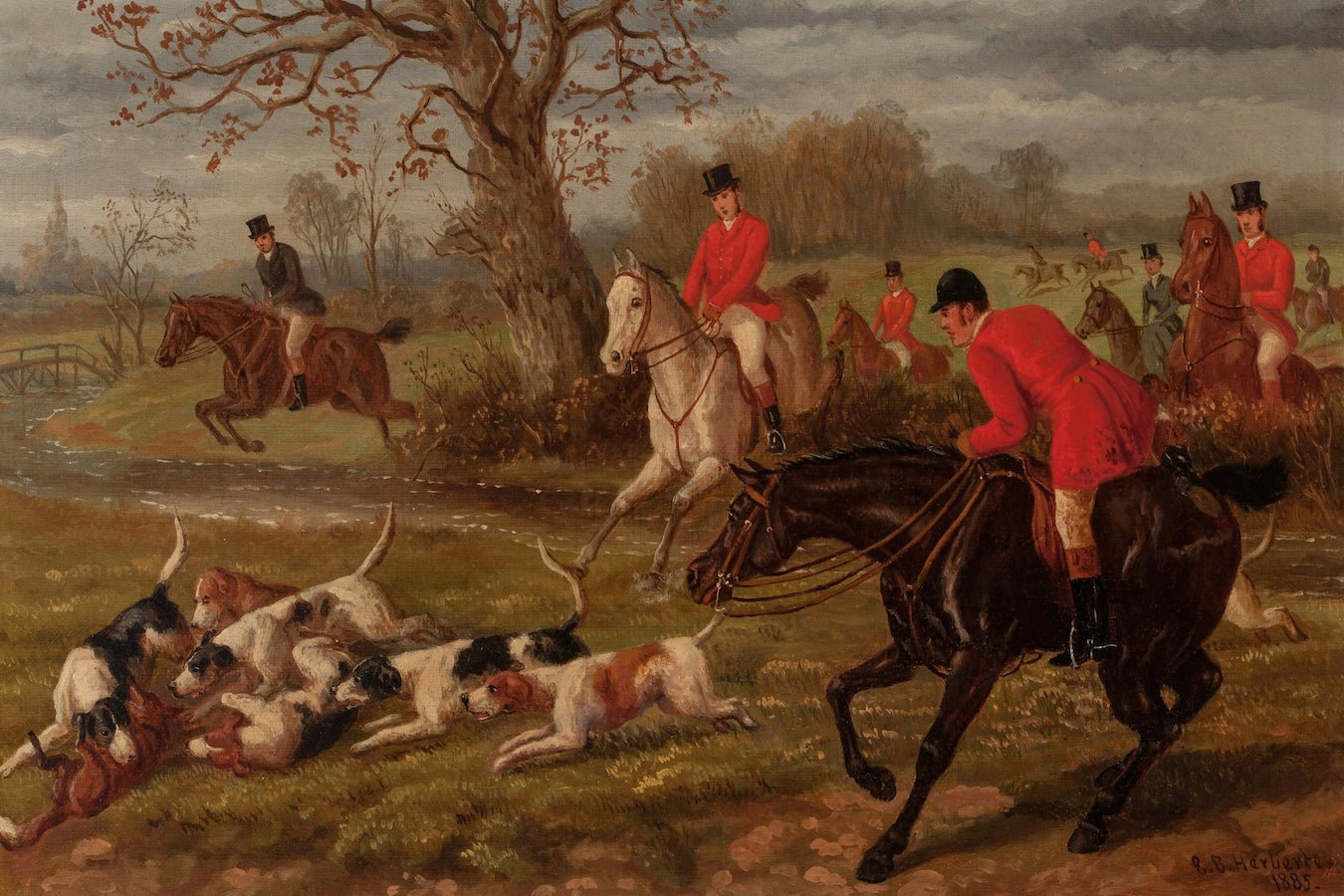 Vintage Foxhunting Scene #4 - HuntCountryHome