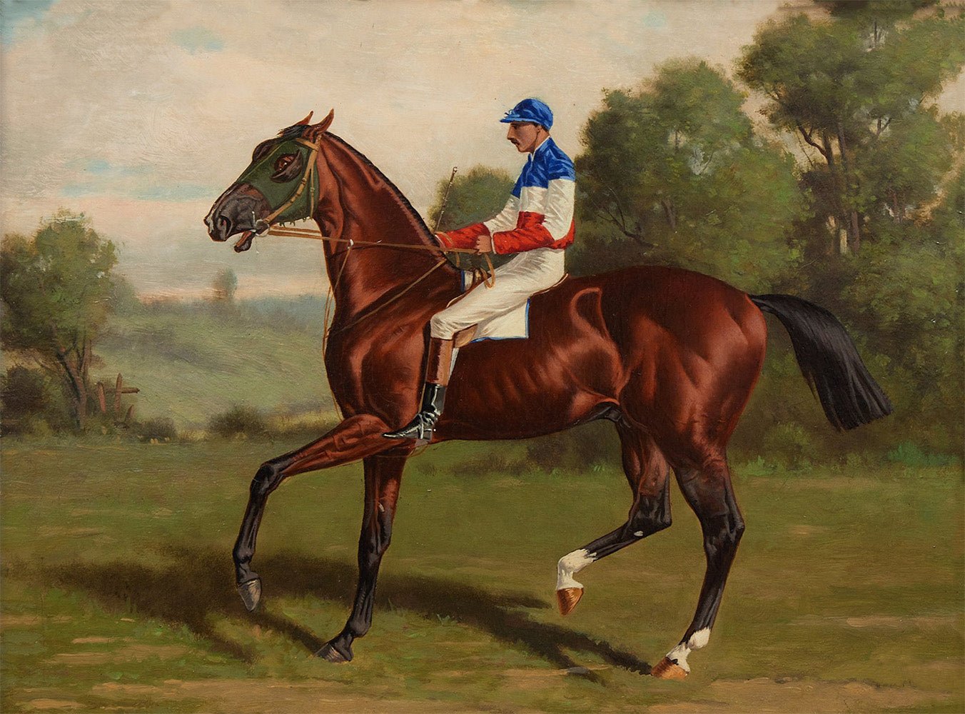 Vintage Racehorse Portrait #1 - HuntCountryHome