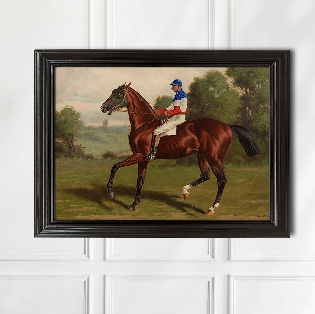Vintage Racehorse Portrait #1 - HuntCountryHome