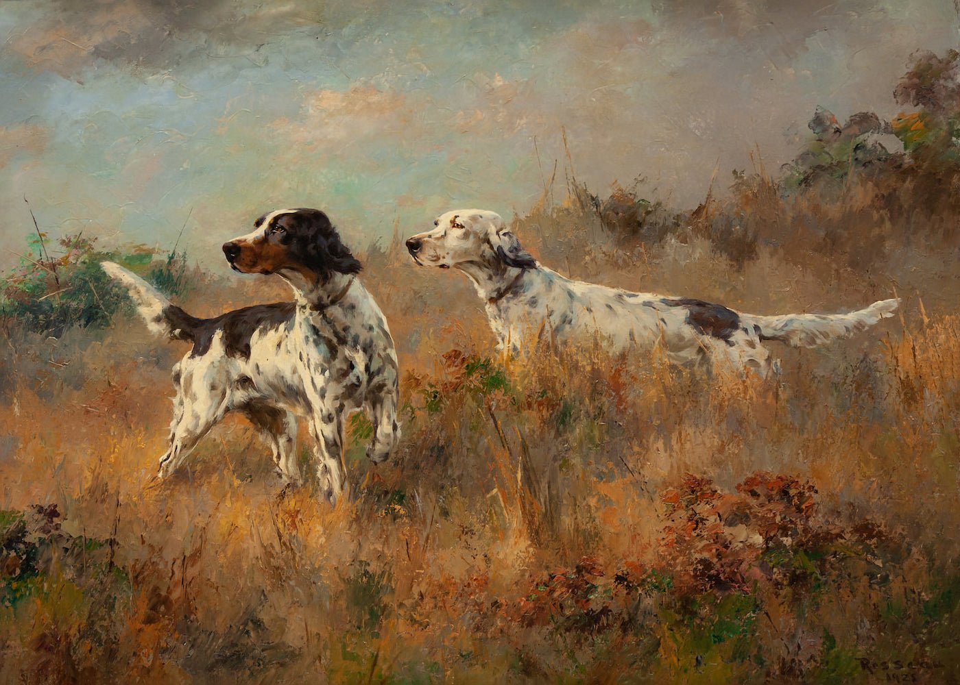 English Setters in a Field - HuntCountryHome