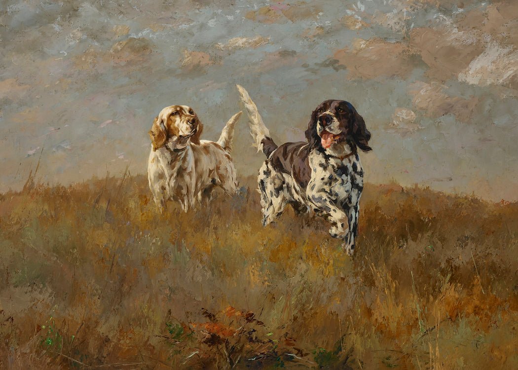 English Setters on a Hill Top - HuntCountryHome