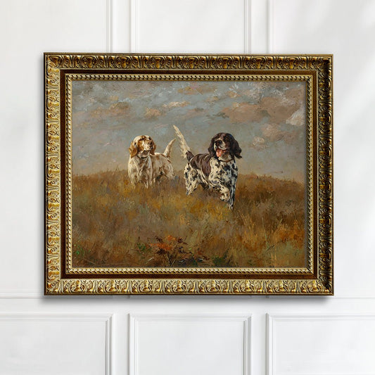 English Setters on a Hill Top - HuntCountryHome