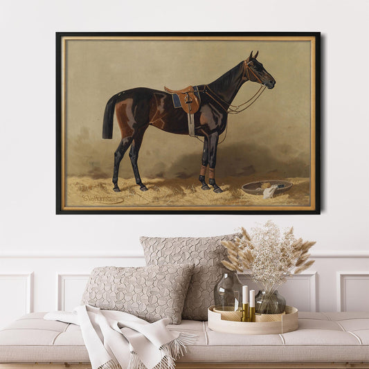 Vintage Bay Horse Poster - HuntCountryHome