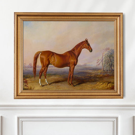 Vintage Chestnut Thoroughbred Portrait #2 - HuntCountryHome