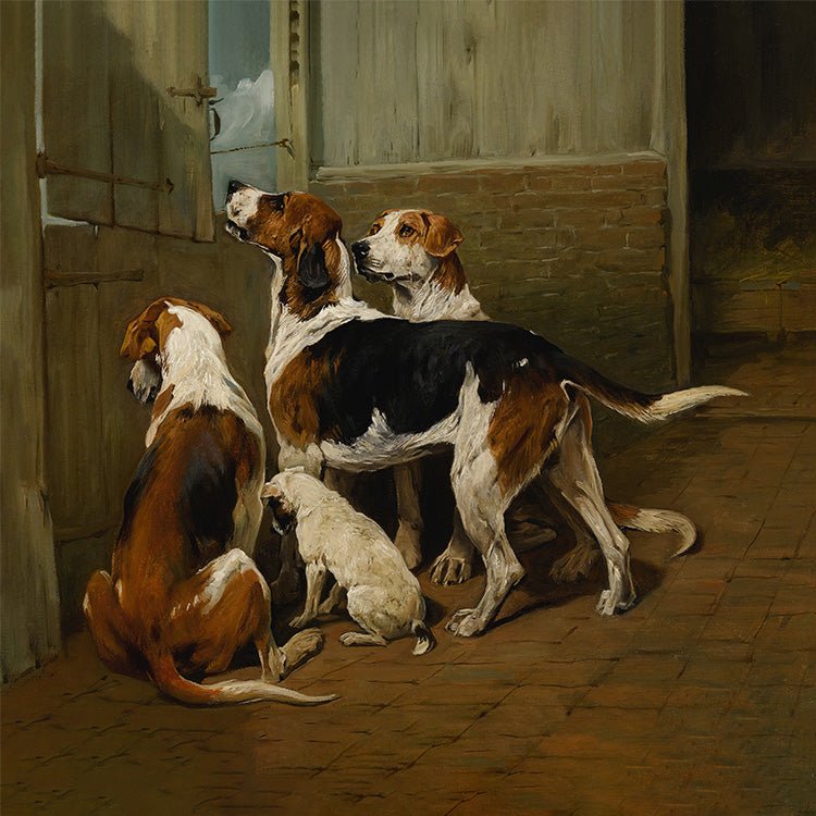 Vintage Foxhounds Portrait - HuntCountryHome