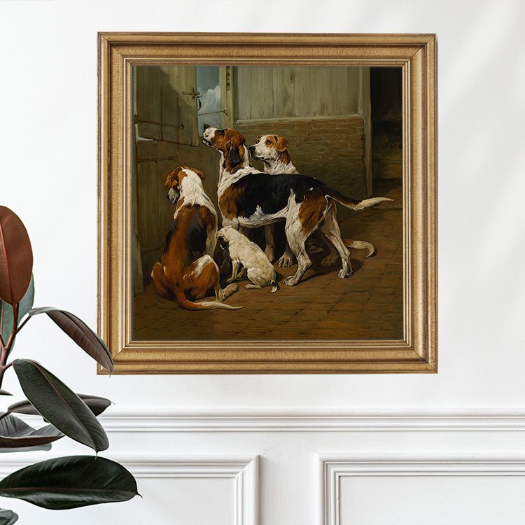 Vintage Foxhounds Portrait - HuntCountryHome