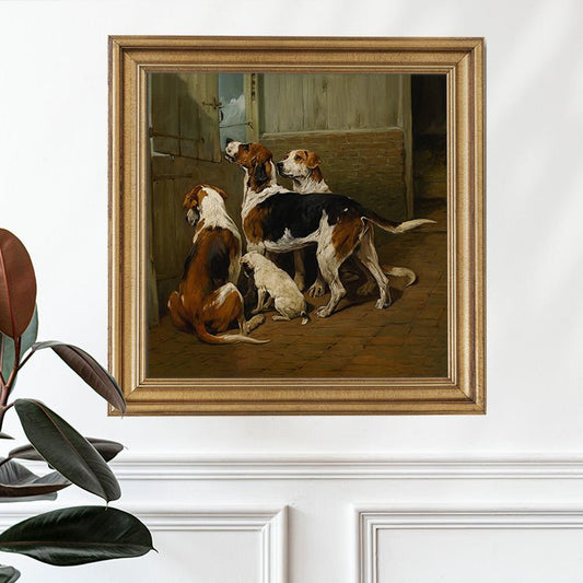 Vintage Foxhounds Portrait - HuntCountryHome