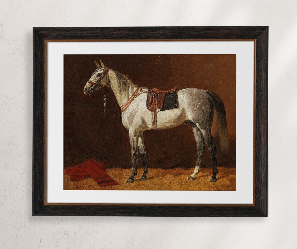 Vintage Grey Horse Portraits Print Set - HuntCountryHome