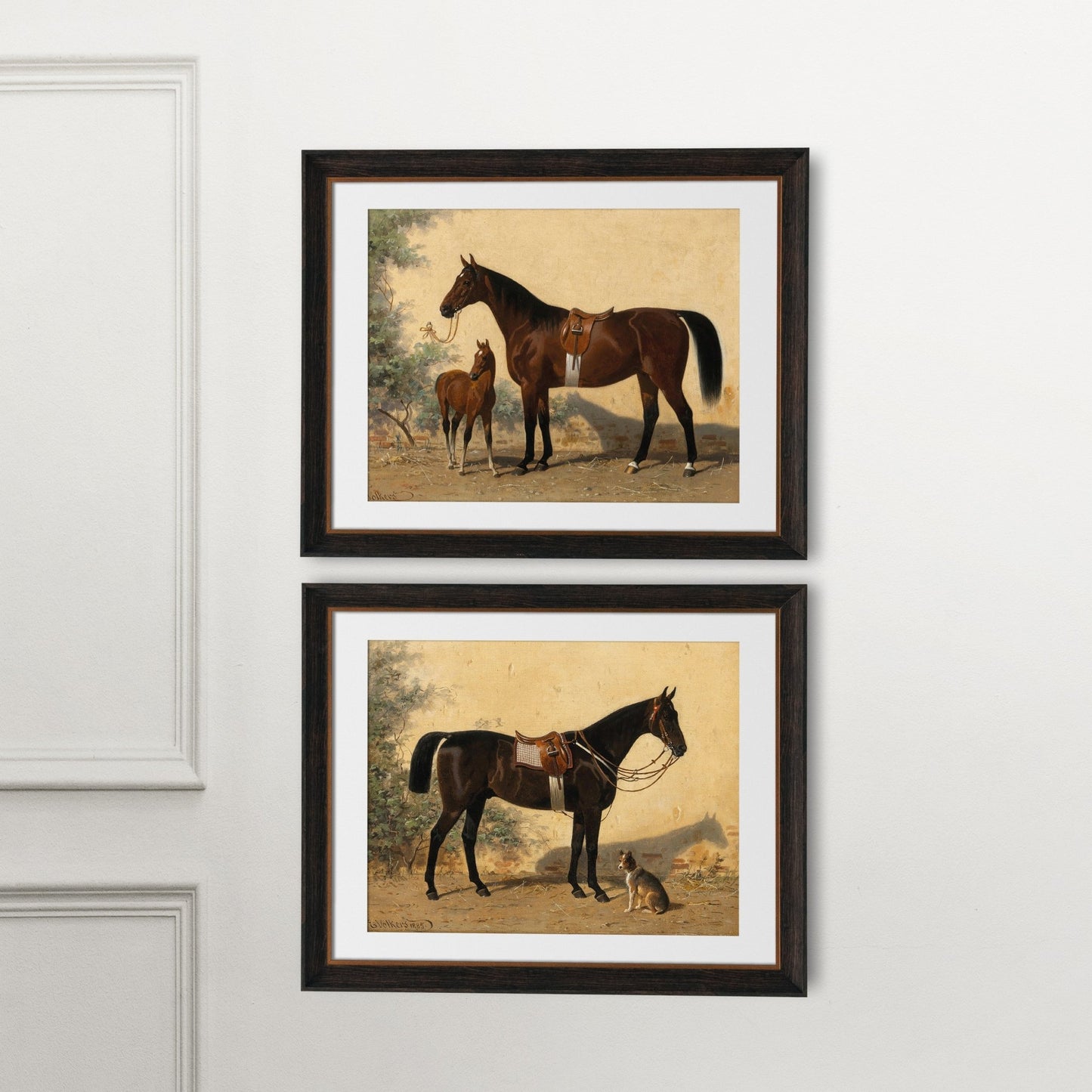 Vintage Horse Companion Portraits Print Set - HuntCountryHome