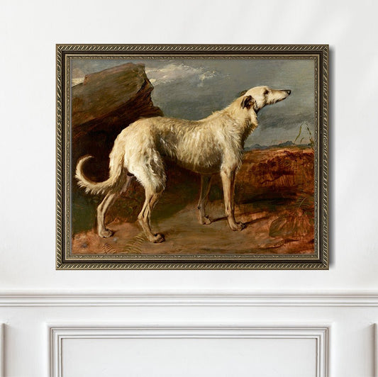 Vintage Portrait of a Scottish Deerhound - HuntCountryHome
