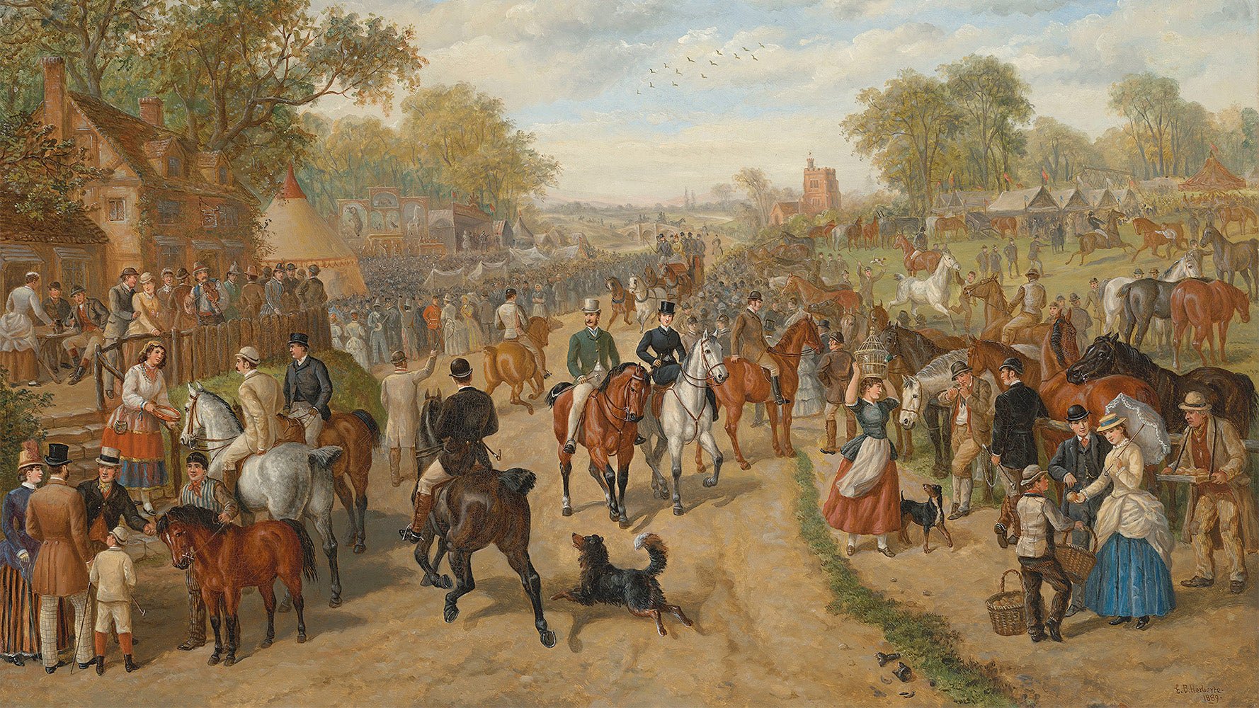 Vintage Town Festival Print - HuntCountryHome